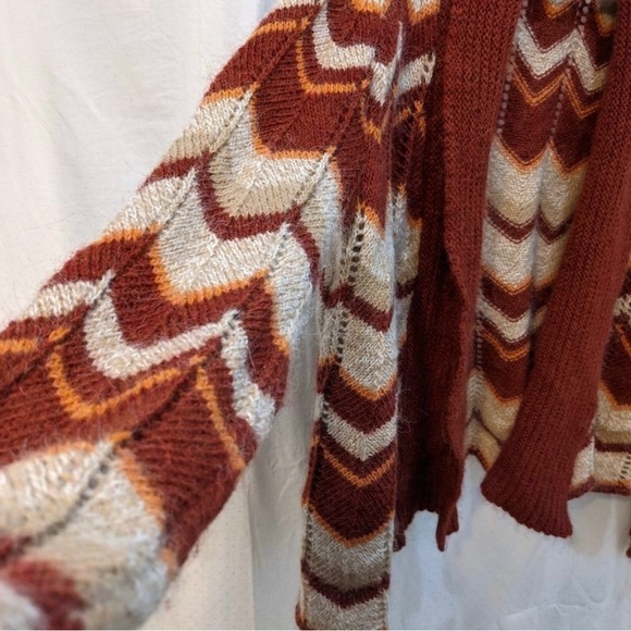 VINTAGE cardigan Italian Chevron knit wool blended Alpaca cardigan size L - Picture 5 of 9